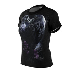 Raven Heart All Over Print T-shirt For Women - Wonder Skull