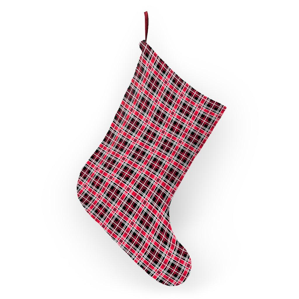 Plaid Pink Flannel Stockings - Wonder Skull