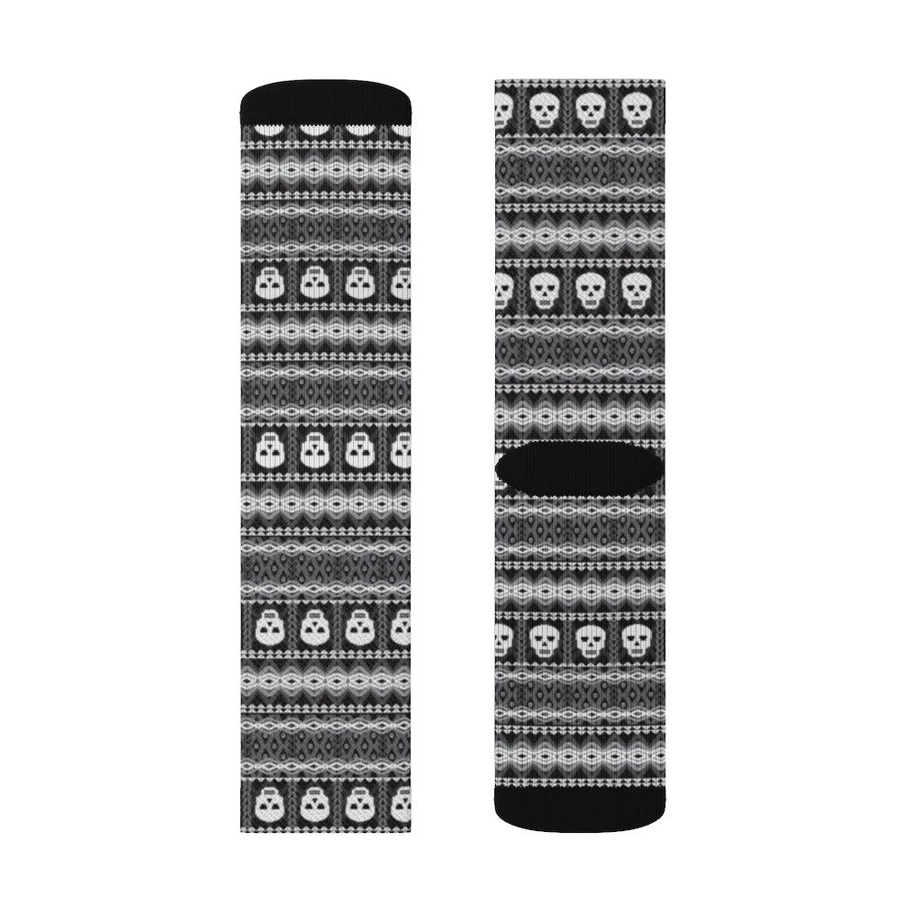Skull Pixel Sublimation Socks - Wonder Skull
