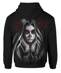 Girl Day Of The Dead Hoodie Full Printed - Wonder Skull