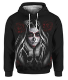Girl Day Of The Dead Hoodie Full Printed - Wonder Skull