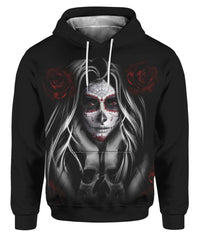 Girl Day Of The Dead Hoodie Full Printed - Wonder Skull