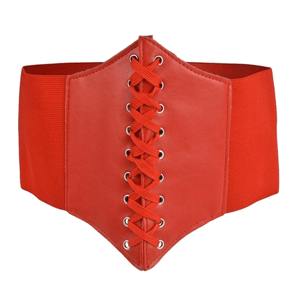 Beautiful Rose Embroidery Pattern Lace-up Corset Belt, Tied Corset Waist Belt For Women - Wonder Skull