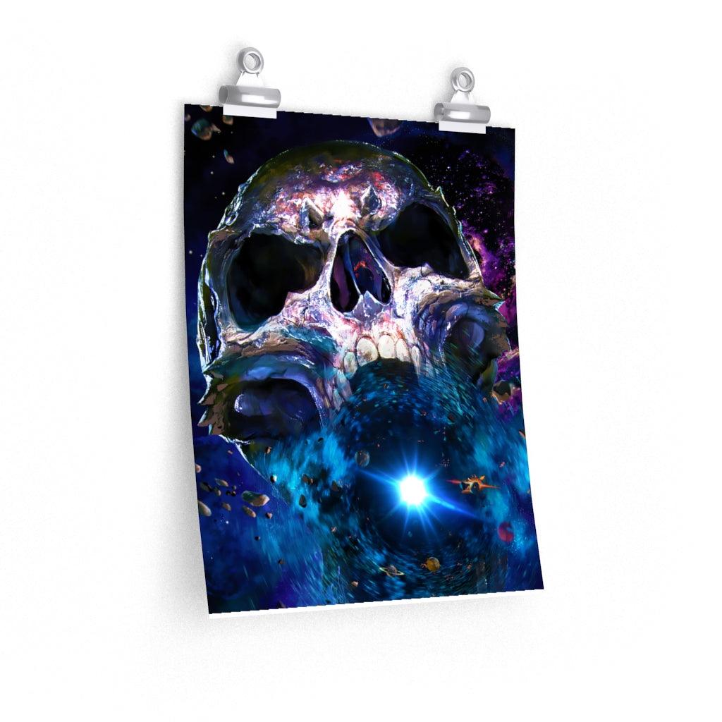 Space Black Hole Skull Art Premium Matte Vertical Posters - Wonder Skull