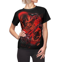 Horror Skeleton Halloween All Over Print T-shirt For Women - Wonder Skull