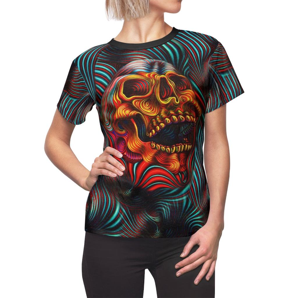 Weird Skull All Over Print T-shirt For Women - Wonder Skull