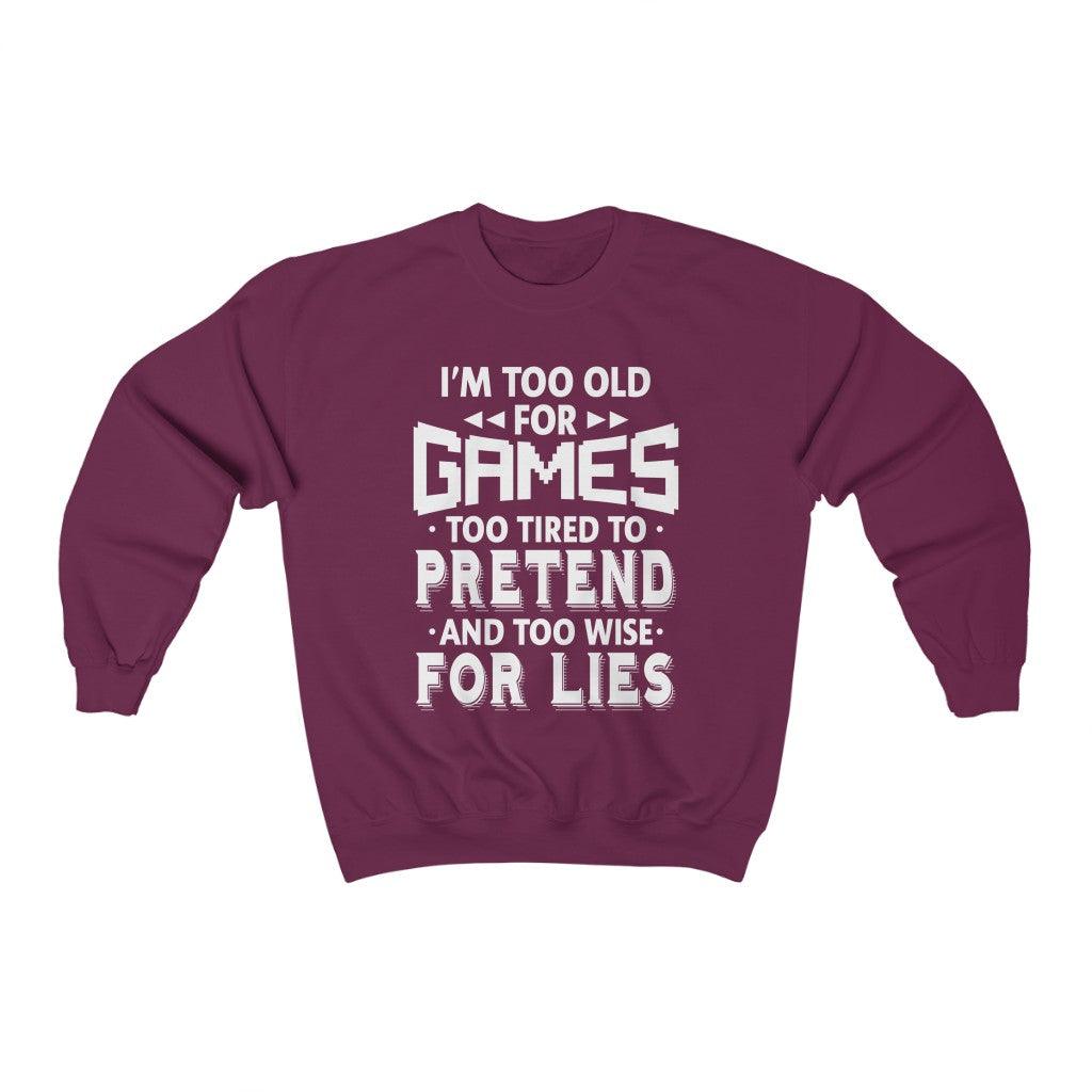 I'm Too Old For Games Unisex Heavy Blend™ Crewneck Sweatshirt - Wonder Skull