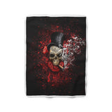 Bloody Skull Rose Sherpa Fleece Blanket - Wonder Skull