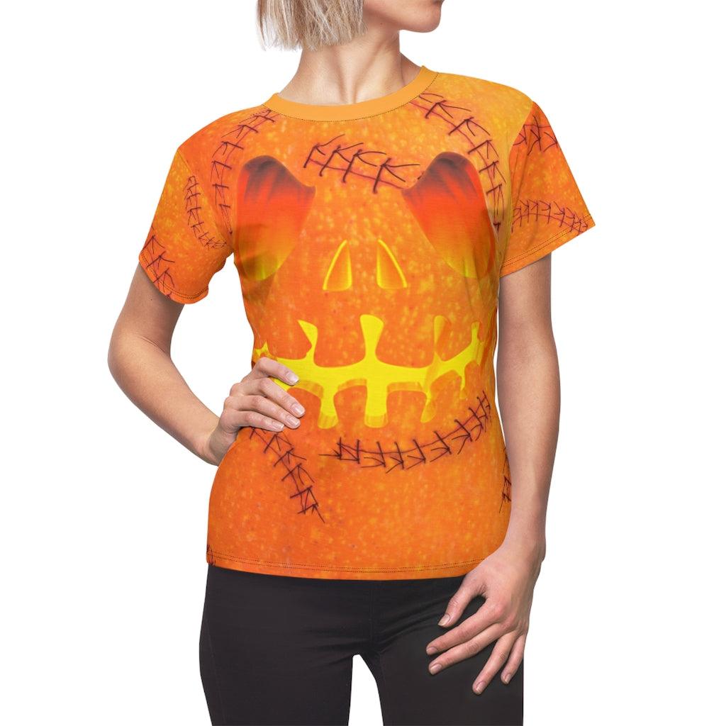 Halloween Pumpkin All Over Print T-shirt For Women - Wonder Skull