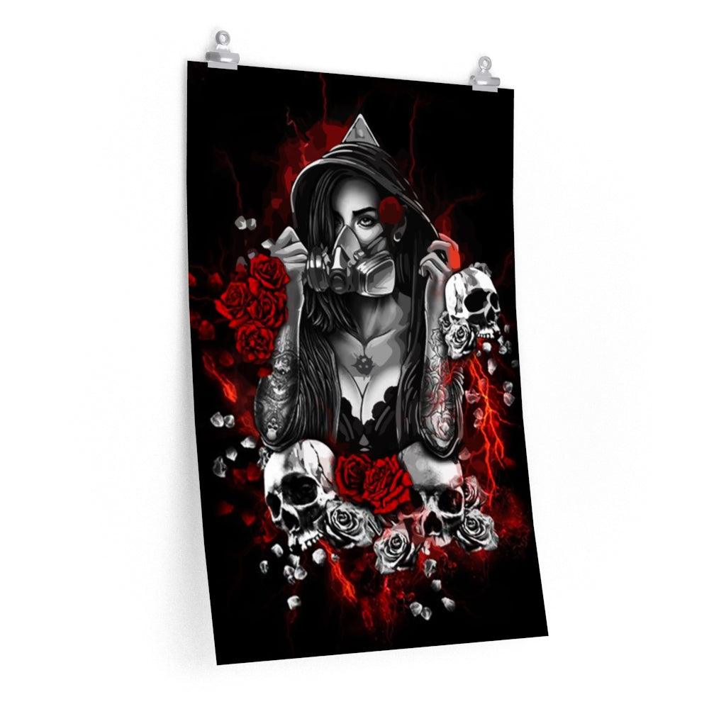 Skull Girl Art Premium Matte Vertical Posters - Wonder Skull