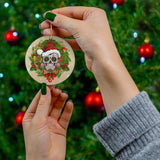 Sugar Skull Christmas Ceramic Ornaments - Wonder Skull