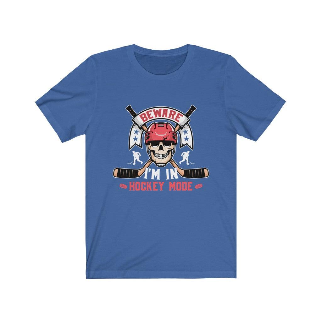 Funny Beware I'm In Hockey Mode Skull T-shirt - Wonder Skull