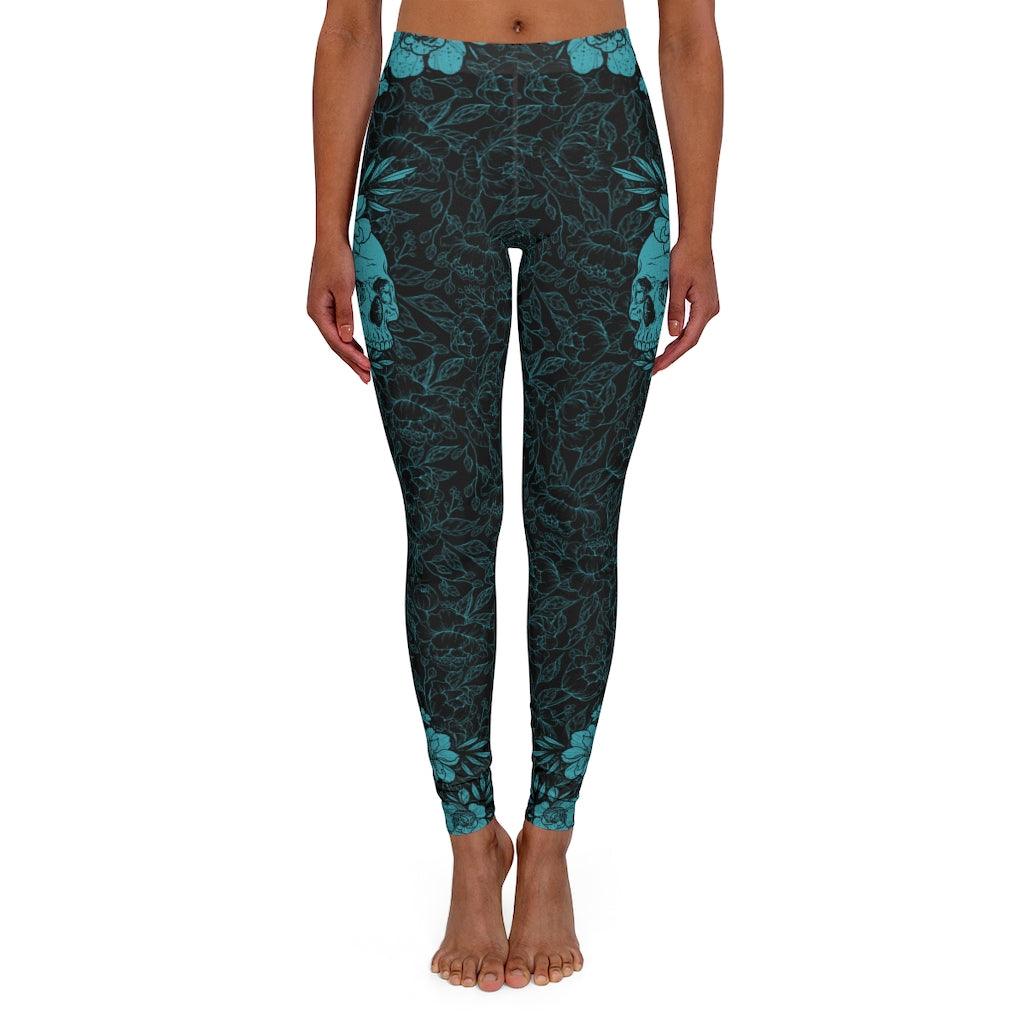 Skull Rose Olympic Women's Spandex Leggings - Wonder Skull