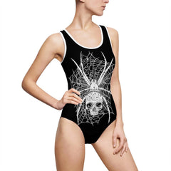 Spider With Skull Gothic Women's Classic One-Piece Swimsuit - Wonder Skull