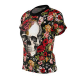 Floral Skull Sculpture All Over Print T-shirt For Women - Wonder Skull