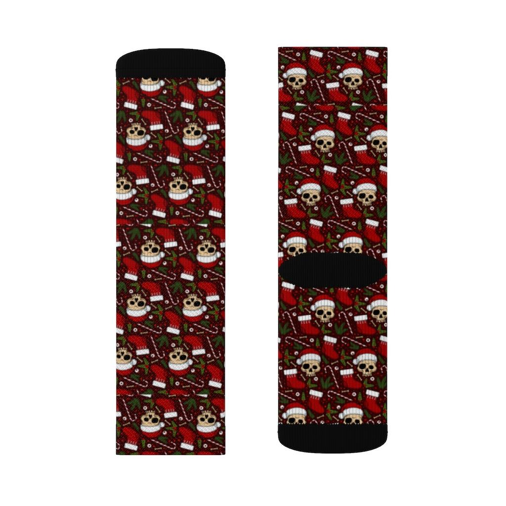 Funny Christmas Sublimation Socks - Wonder Skull