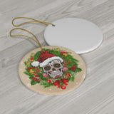 Sugar Skull Christmas Ceramic Ornaments - Wonder Skull