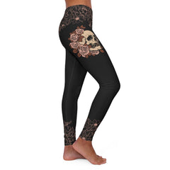 Skull Rose Lemonade Women's Spandex Leggings - Wonder Skull