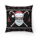 Pixel Christmas Skull Spun Polyester Square Pillow - Wonder Skull