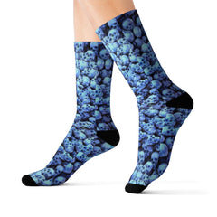 Cyan Skull Pattern Sublimation Socks - Wonder Skull