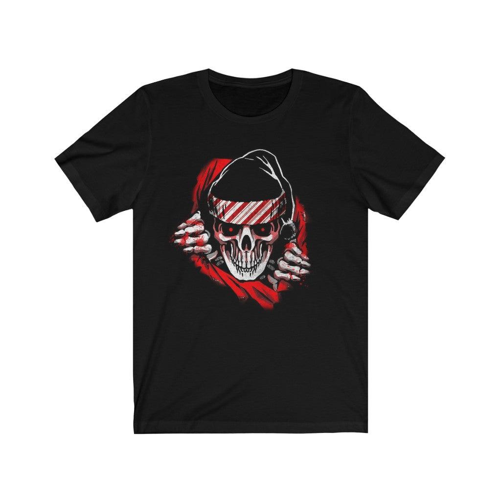 Skeleton Peek Christmas T-Shirt - Wonder Skull