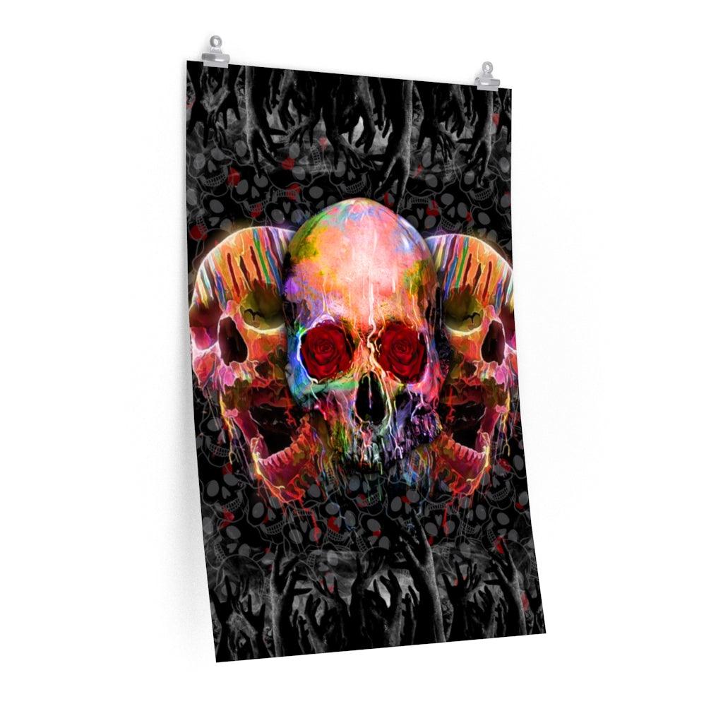 Hypnotize Rainbow Skull Art Premium Matte Vertical Posters - Wonder Skull