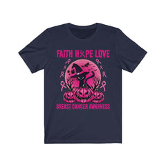 Faith Hope Love Breast Cancer Awareness T-Shirt - Wonder Skull