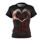 We Bleed Together All Over Print T-shirt For Women - Wonder Skull