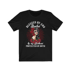 Blessed By God Spoiled By My Husband Skull T-Shirt - Wonder Skull