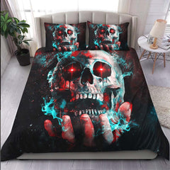 Galaxy Hand Holding Skull Duvet Cover Set - Wonder Skull