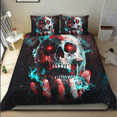 Galaxy Hand Holding Skull Duvet Cover Set - Wonder Skull