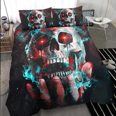 Galaxy Hand Holding Skull Duvet Cover Set - Wonder Skull