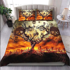 Halloween Skull Tree Moon Duvet Cover Set - Wonder Skull