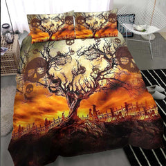 Halloween Skull Tree Moon Duvet Cover Set - Wonder Skull