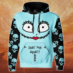 Tear Me A Part Pullover Hoodie For Women - Wonder Skull