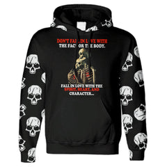 Dont Fall In Love Skull All Over Print Unisex Hoodie - Wonder Skull