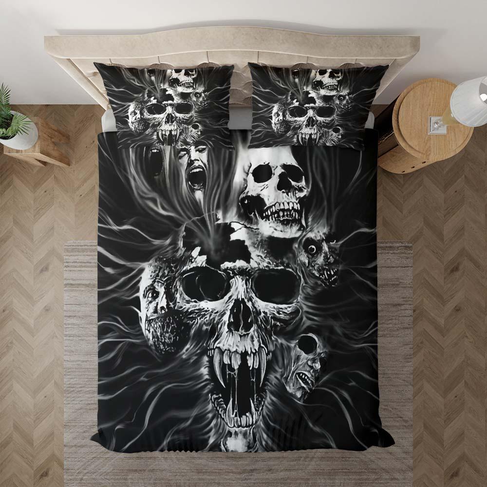 Horror Screaming Skull Duvet Cover Set - Wonder Skull