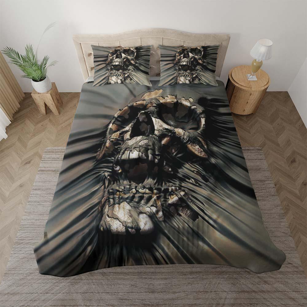 Horror Skull Ripping Through Duvet Cover Set - Wonder Skull