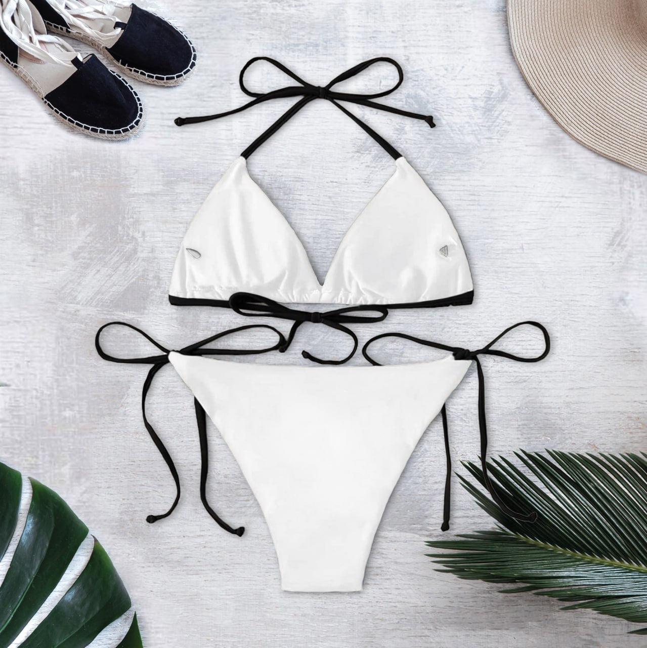 Little Nightmare Gothic String Triangle Bikini - Wonder Skull