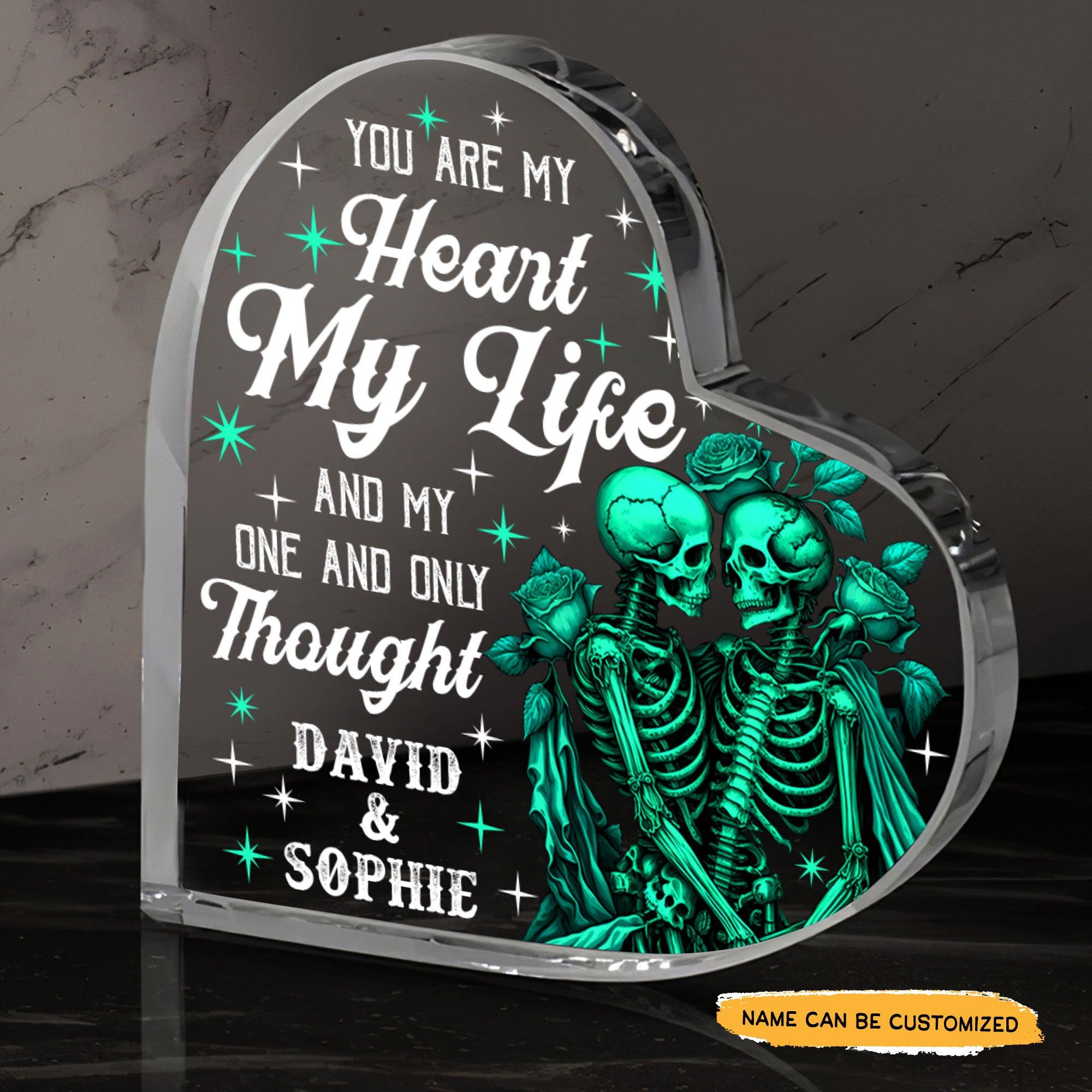 You Are My Heart - Customized Skull Couple Crystal Heart Anniversary Gifts - Wonder Skull
