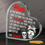 Who Raised Me - Customized Gifts Couple Crystal Heart - Wonder Skull