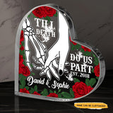 Till Death - Customized Skull Couple Crystal Heart Anniversary Gifts - Wonder Skull