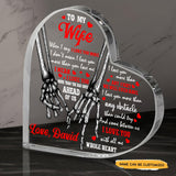 To My Wife - Customized Skull Crystal Heart Gifts - Wonder Skull