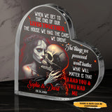 I Had You - Customized Skull Couple Crystal Heart Anniversary Gifts - Wonder Skull