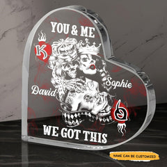 K And Q - You And Me - Customized Skull Crystal Heart Gifts - Wonder Skull