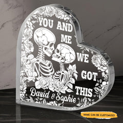 You And Me - Customized Skull Crystal Heart Anniversary Gifts - Wonder Skull