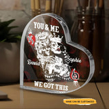 K And Q - You And Me - Customized Skull Crystal Heart Gifts - Wonder Skull