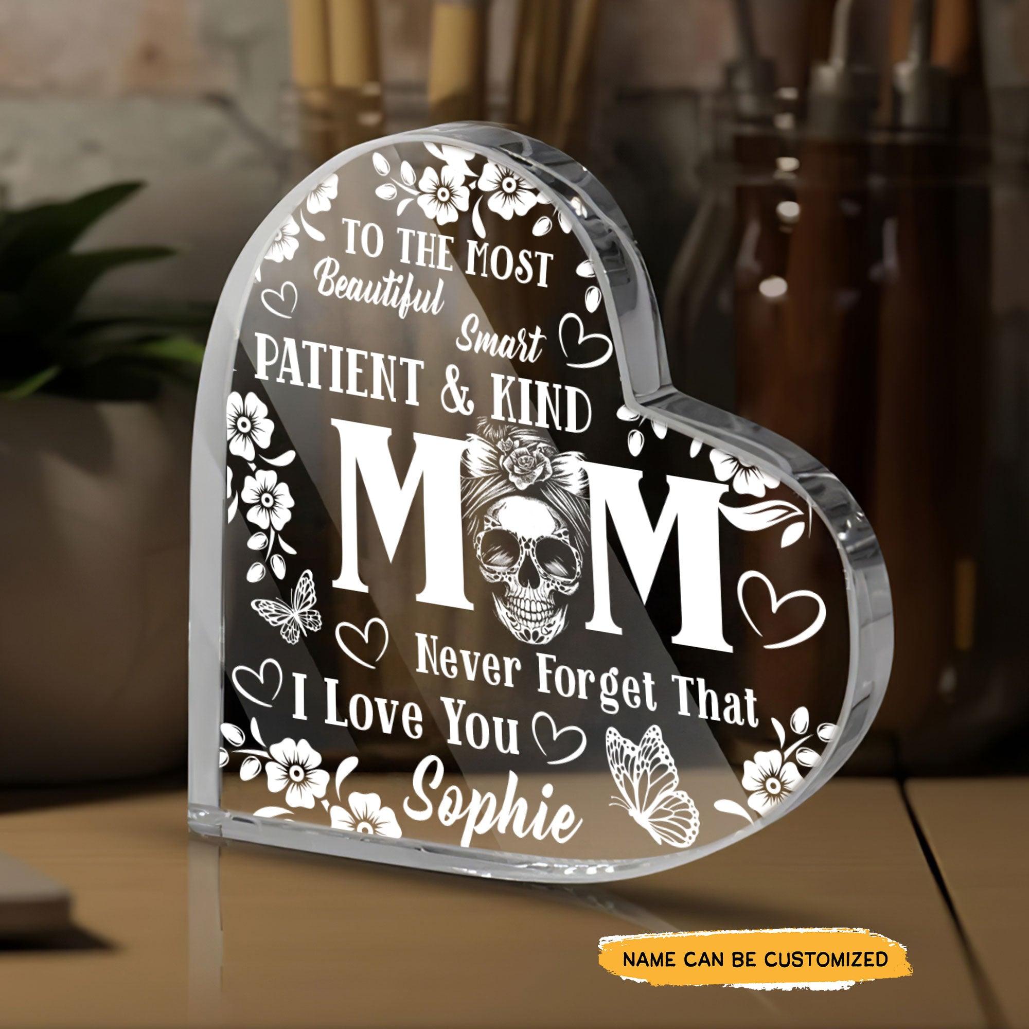 Patient & Kind Mom - Customized Skull Crystal Heart Anniversary Gifts - Wonder Skull