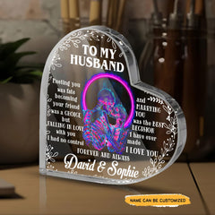 To My Husband - Customized Skull Crystal Heart Anniversary Gifts - Wonder Skull