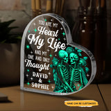 You Are My Heart - Customized Skull Couple Crystal Heart Anniversary Gifts - Wonder Skull